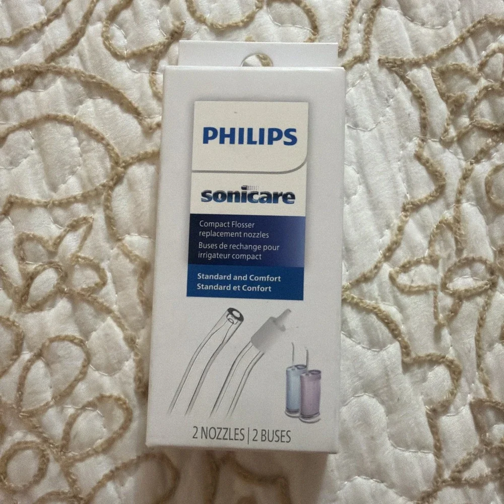PHILIPS SONICARE FLOSSER 1000 N1 STANDARD & N2 COMFORT NOZZLES CLEAR HX3072/00